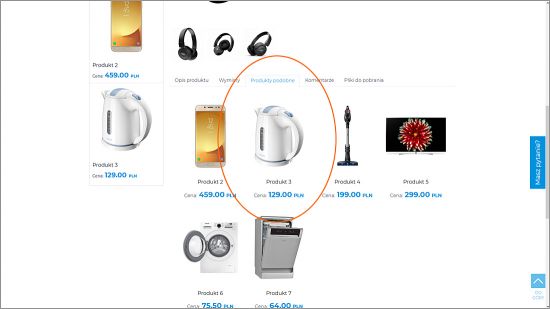 Zakładanie sklepów. Opis produktu z prezentacją poniżej towarów podobnych, polecanych - np. do kompletu.